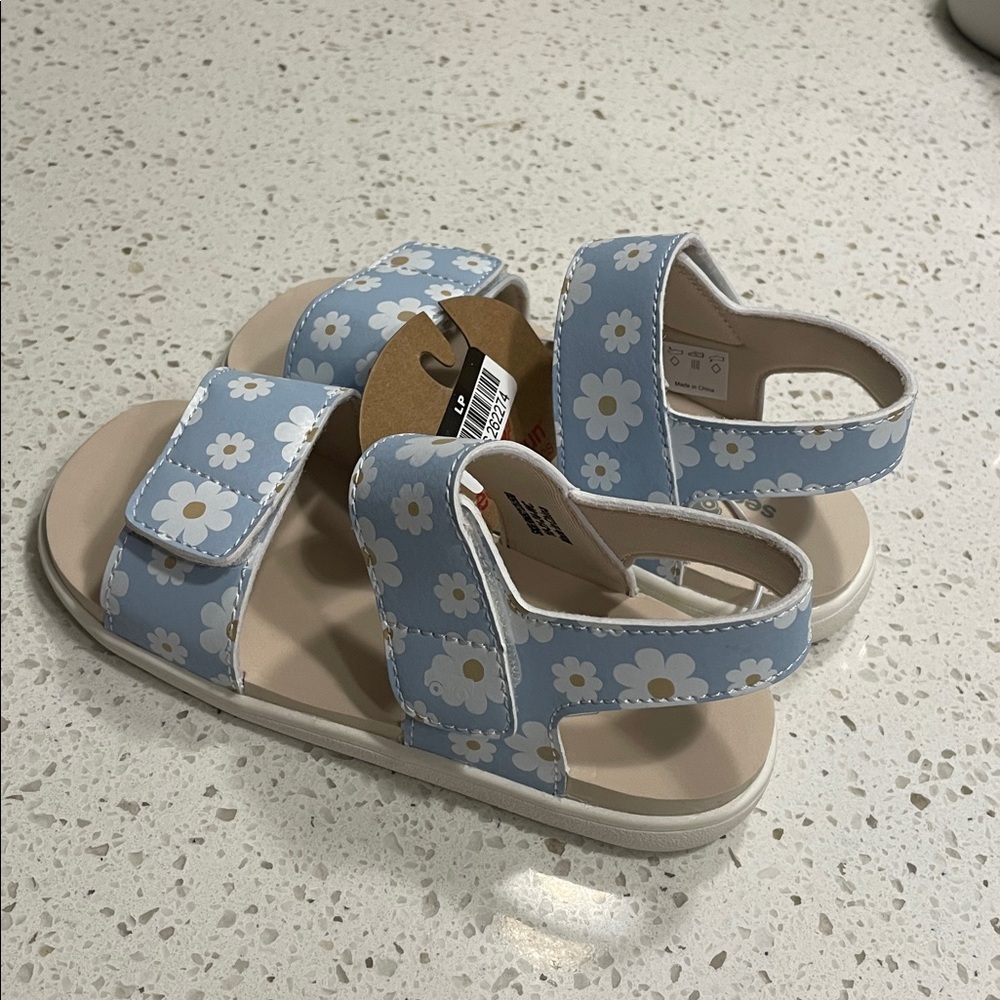 See Kai‎ Run Jaylen Blue Daisies Velcro Sandal Water Shoe Size Child's 11